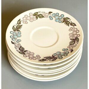 Vintage 1960s Taylor Smith & Taylor Concord Saucers Set of 7 TS&T Plates Dishes